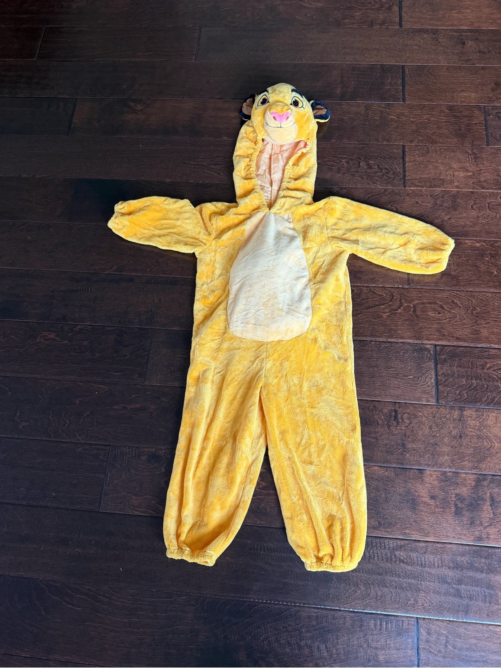 Disney Yellow Simba Plush Hooded Kids Costume